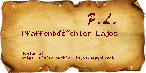 Pfaffenbüchler Lajos névjegykártya